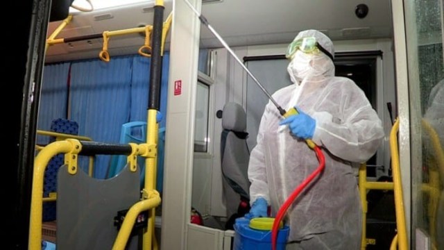 ҚОҒАМДЫҚ КӨЛІКТЕР КҮНІНЕ ЕКІ РЕТ ДЕЗИНФЕКЦИЯЛАНУДА