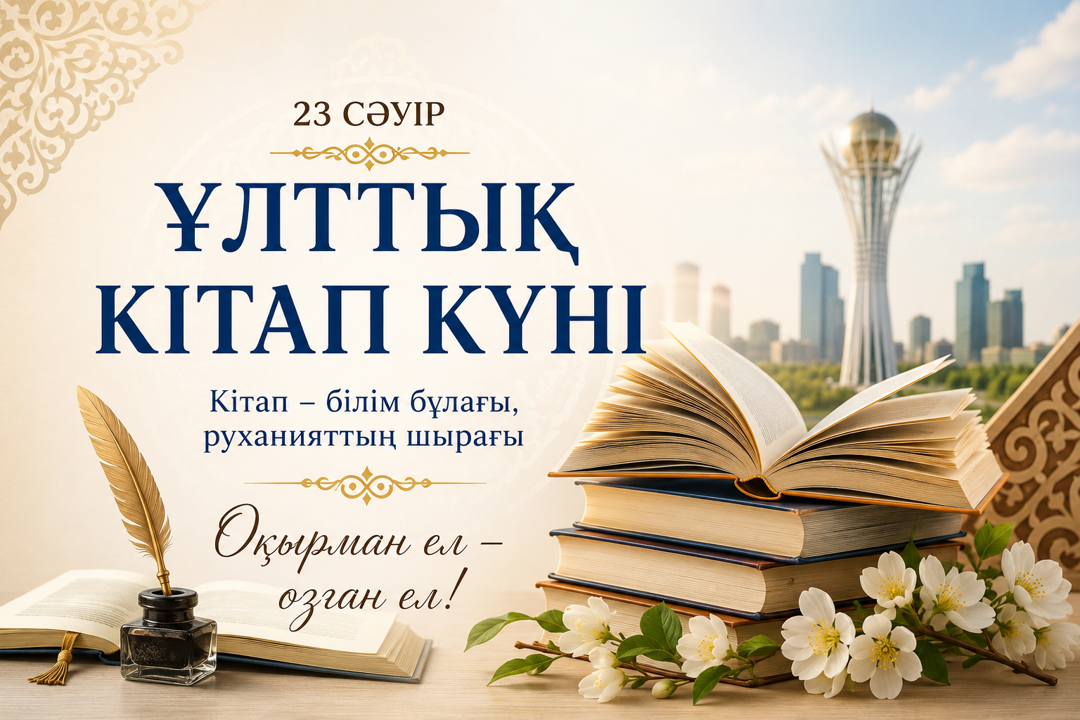 ҰЛТТЫҚ КІТАП КҮНІ ҚҰТТЫ БОЛСЫН!